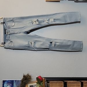 MONOCLTH El Diablo Button Fly Diatressed Street Jeans 29